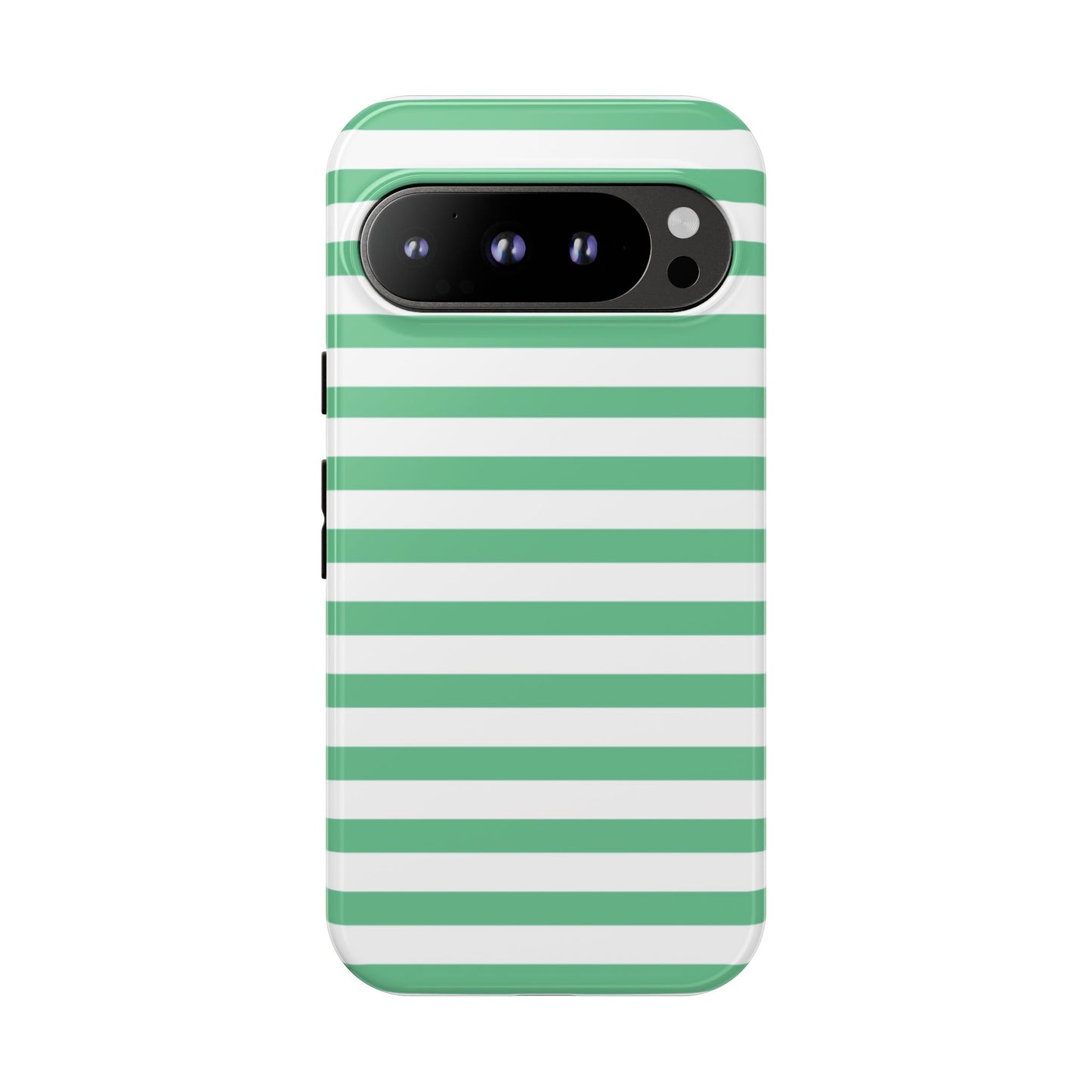 Mint Green Striped Phone Case | Horizontal Candy Stripe iPhone Cover