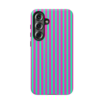 Green Pink Striped Phone Case Cover