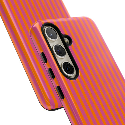 Orange Pink Striped Tough Phone Cases
