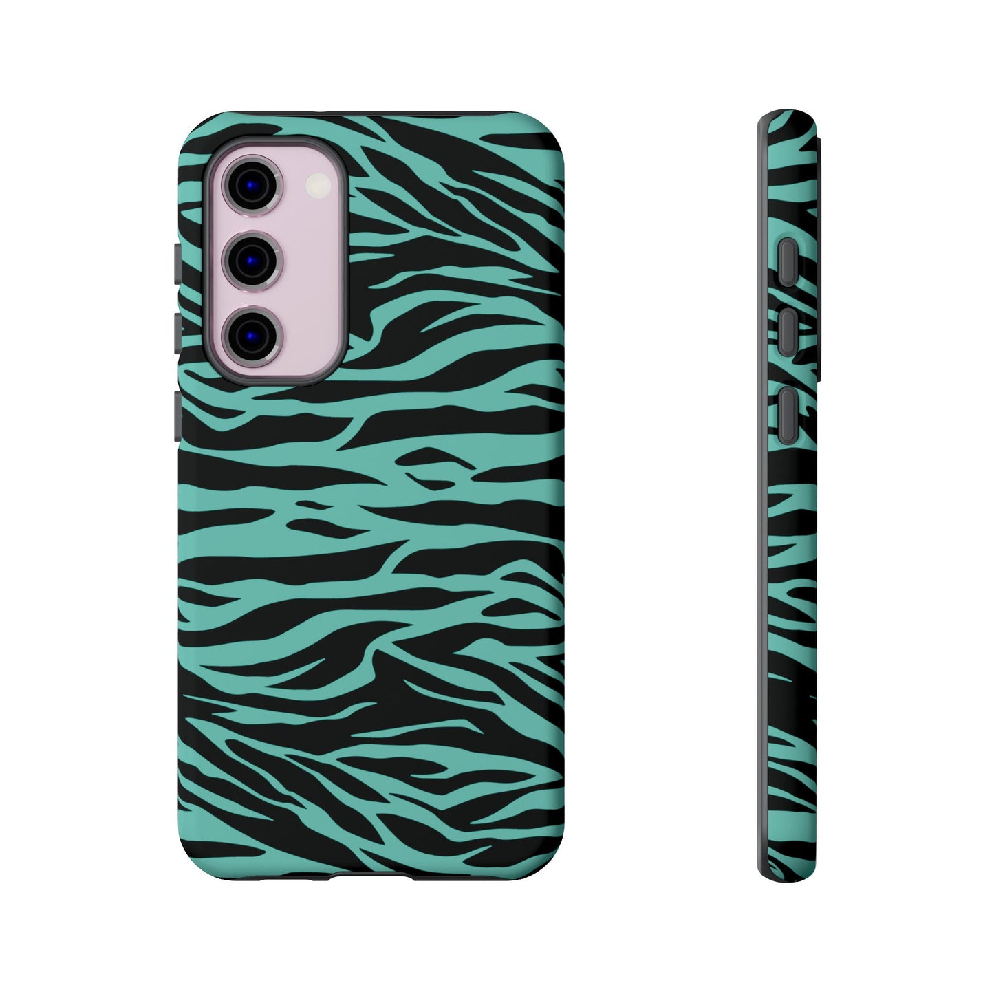 Cute Green Wild Tiger Print Pattern Phone Case for iPhone Galaxy S models and google pixel phones
