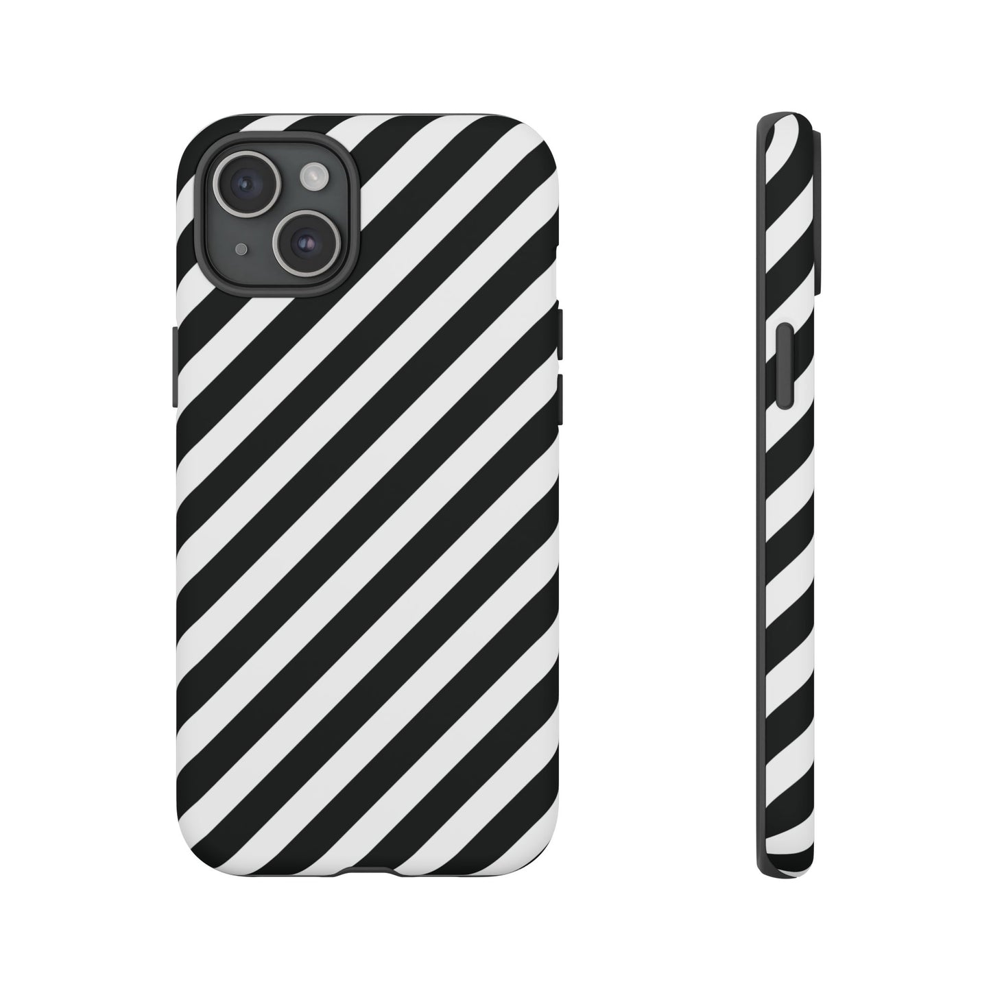 Black White Diagonal Phone Case Cover, Protective Sleek Cell Phone Case, Modern Smartphone, Stylish