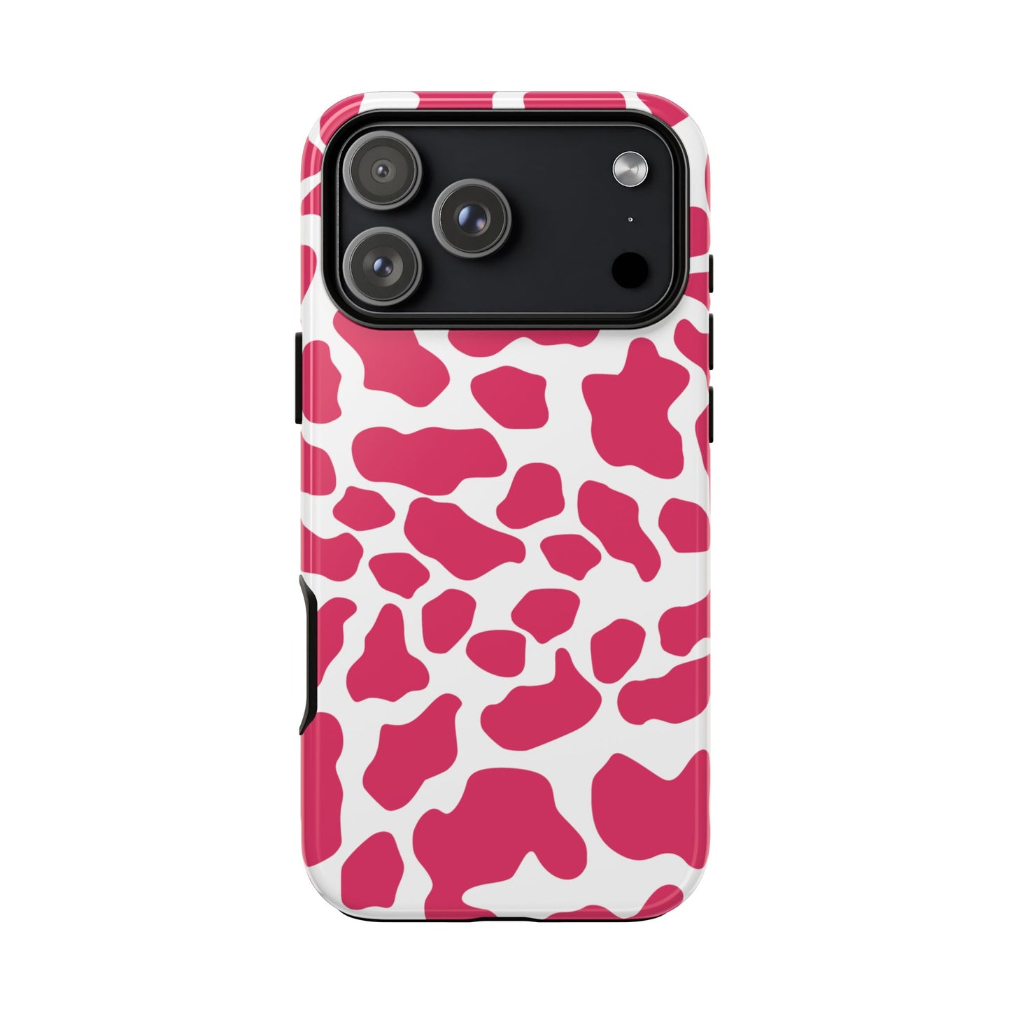 Pink Cow Print Phone Case Cover for iPhone, Samsung, Google smart phones