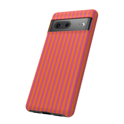 Orange Pink Striped Tough Phone Cases