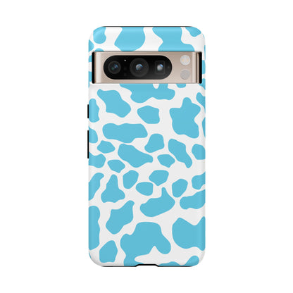 Blue White Cow Print Phone Case Cover