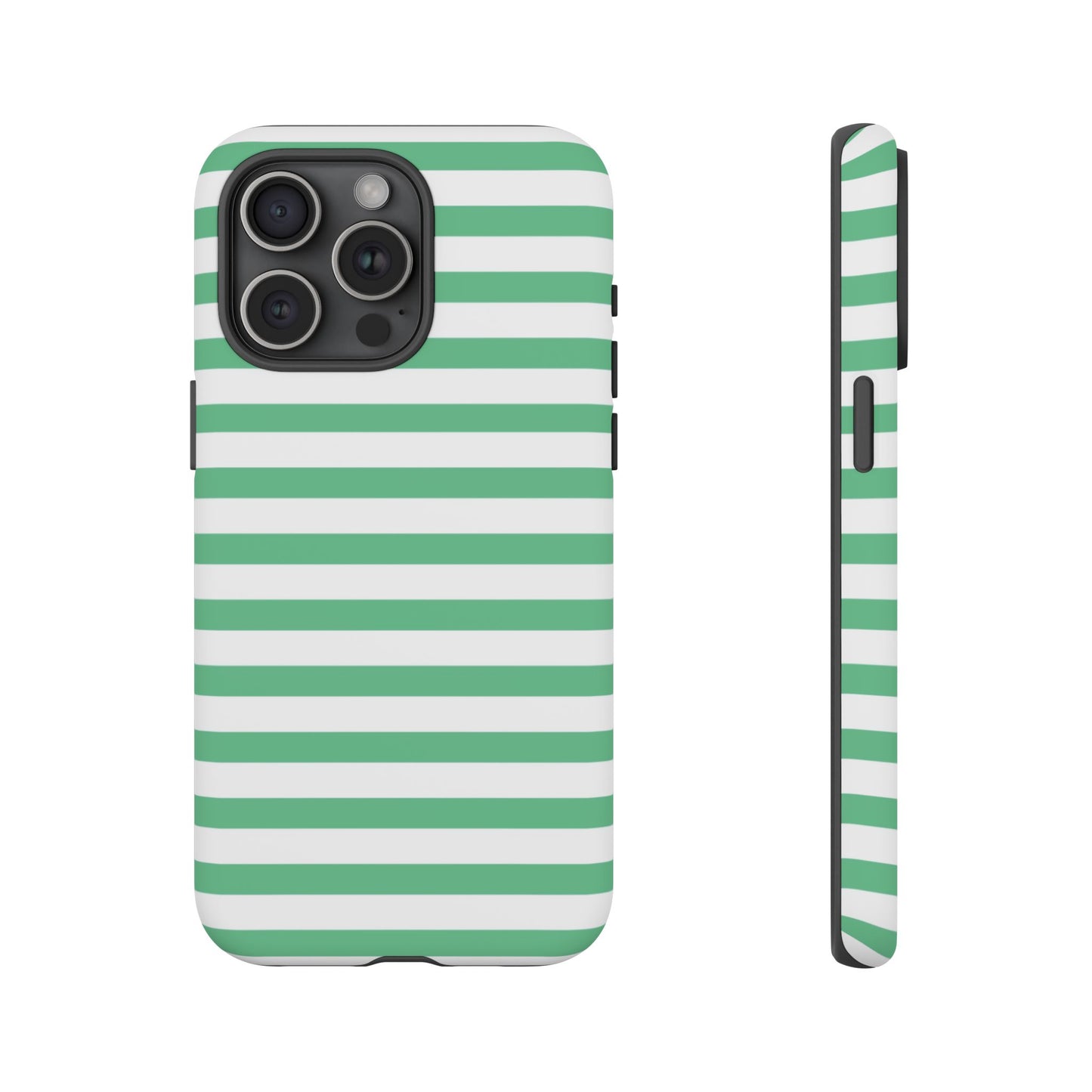 Mint Green Striped Phone Case | Horizontal Candy Stripe iPhone Cover