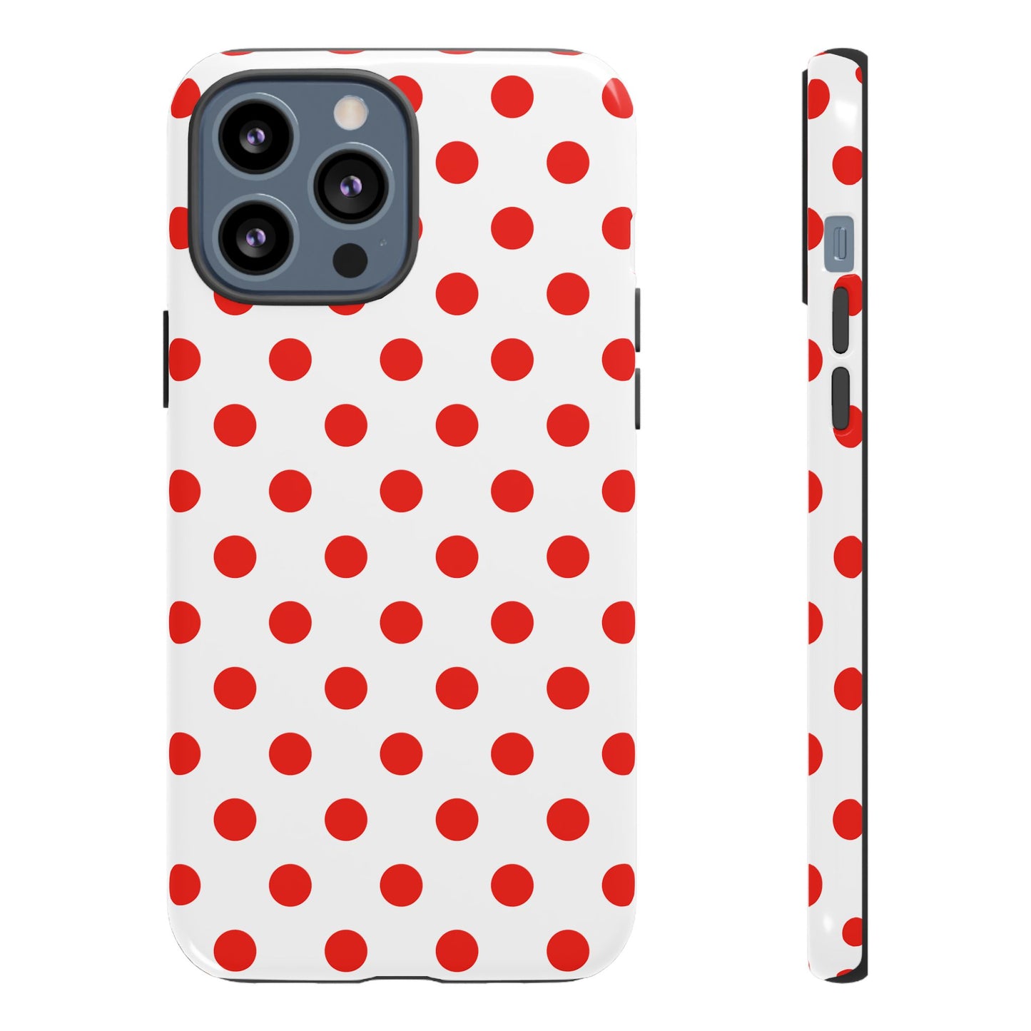 Red White Polka Dot Phone Case Cover for iPhone, Samsung, and Google Phones