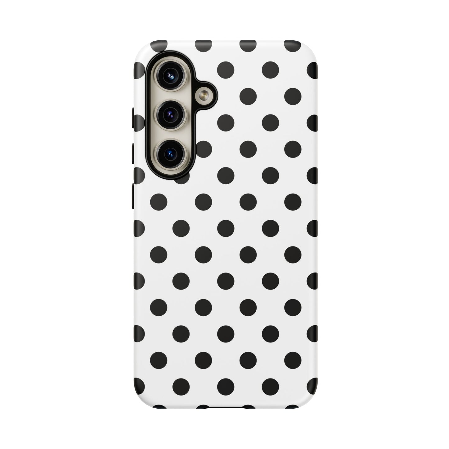 Black White Polka Dot Phone Case Cover  iPhone, Samsung Galaxy S25, Google Pixel 7