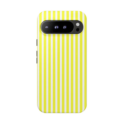 Phone Case Cover, Banana Yellow and White Striped Tough Case for iPhone Samsung Google, Protective Cellphone Cover, Hard Shell Phone