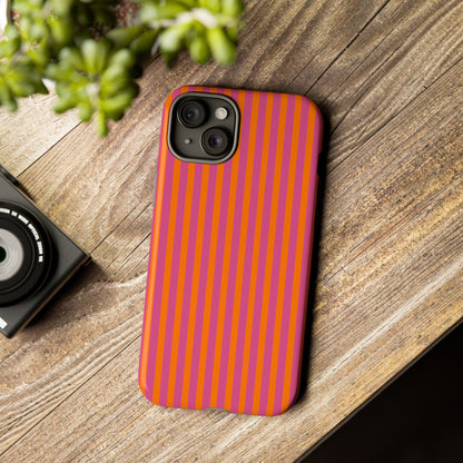 Orange Pink Striped Tough Phone Cases