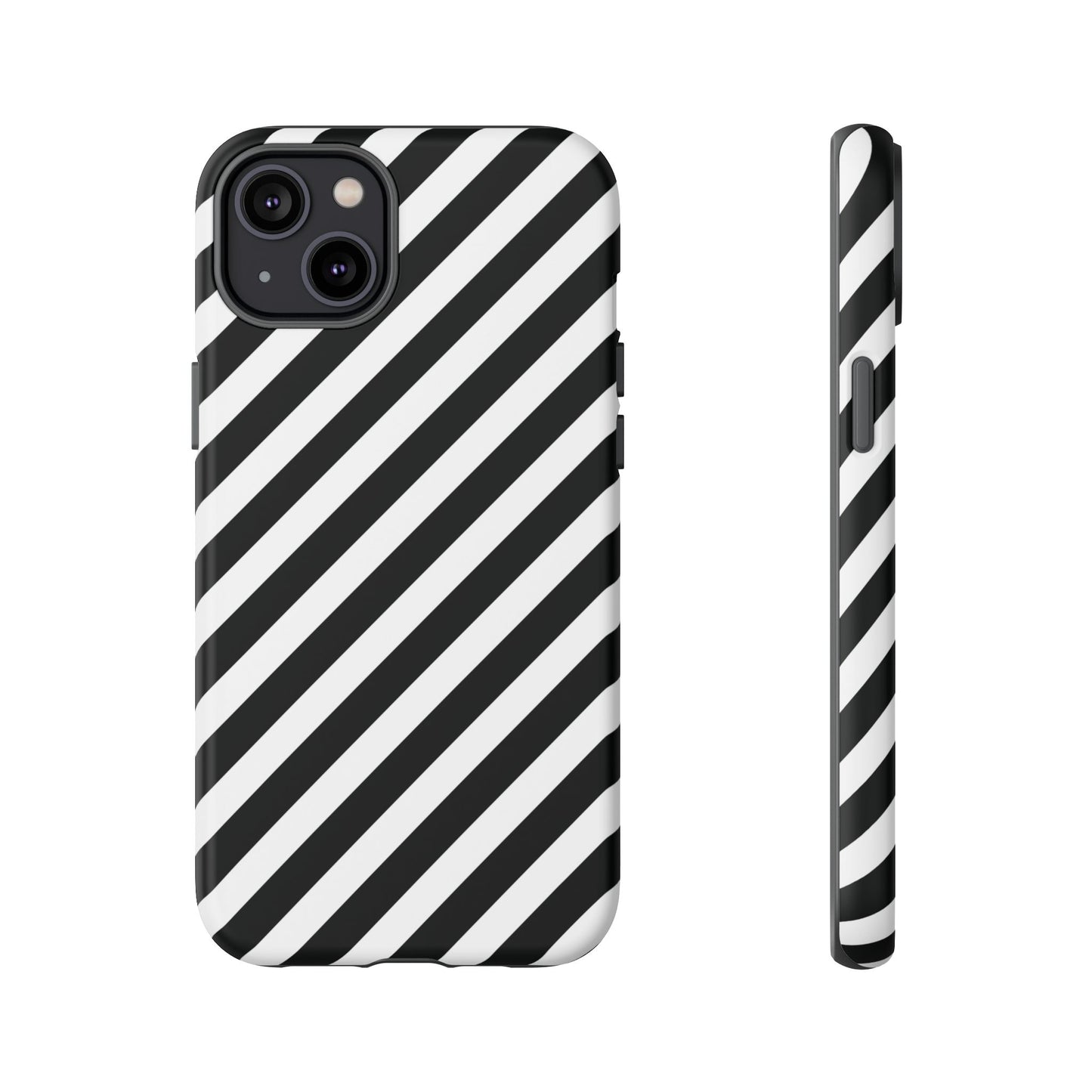 Black White Diagonal Phone Case Cover, Protective Sleek Cell Phone Case, Modern Smartphone, Stylish