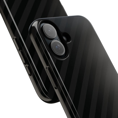 Phone Case, Black Diagonal Pattern Tough Gloss Finish Protective Cover, iPhone, Samsung, Google Pixel, Unique Geometric Design, Gift