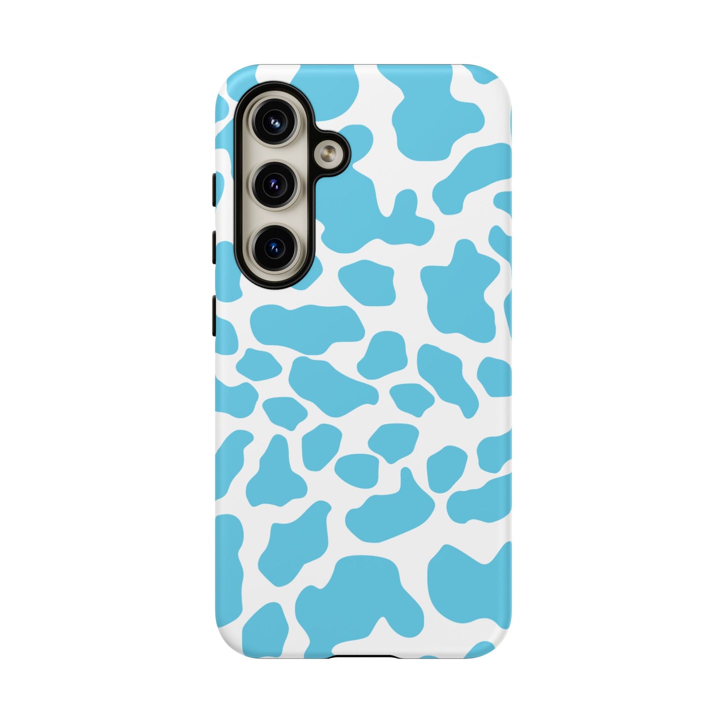 Blue White Cow Print Phone Case Cover