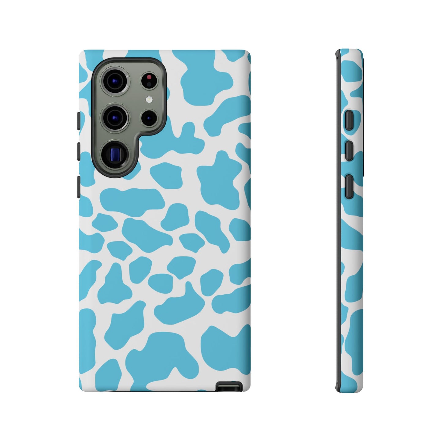 Blue White Cow Print Phone Case Cover