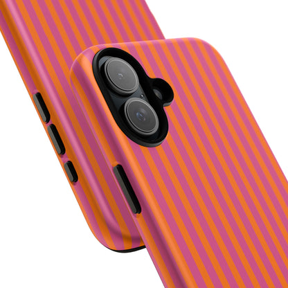 Orange Pink Striped Tough Phone Cases