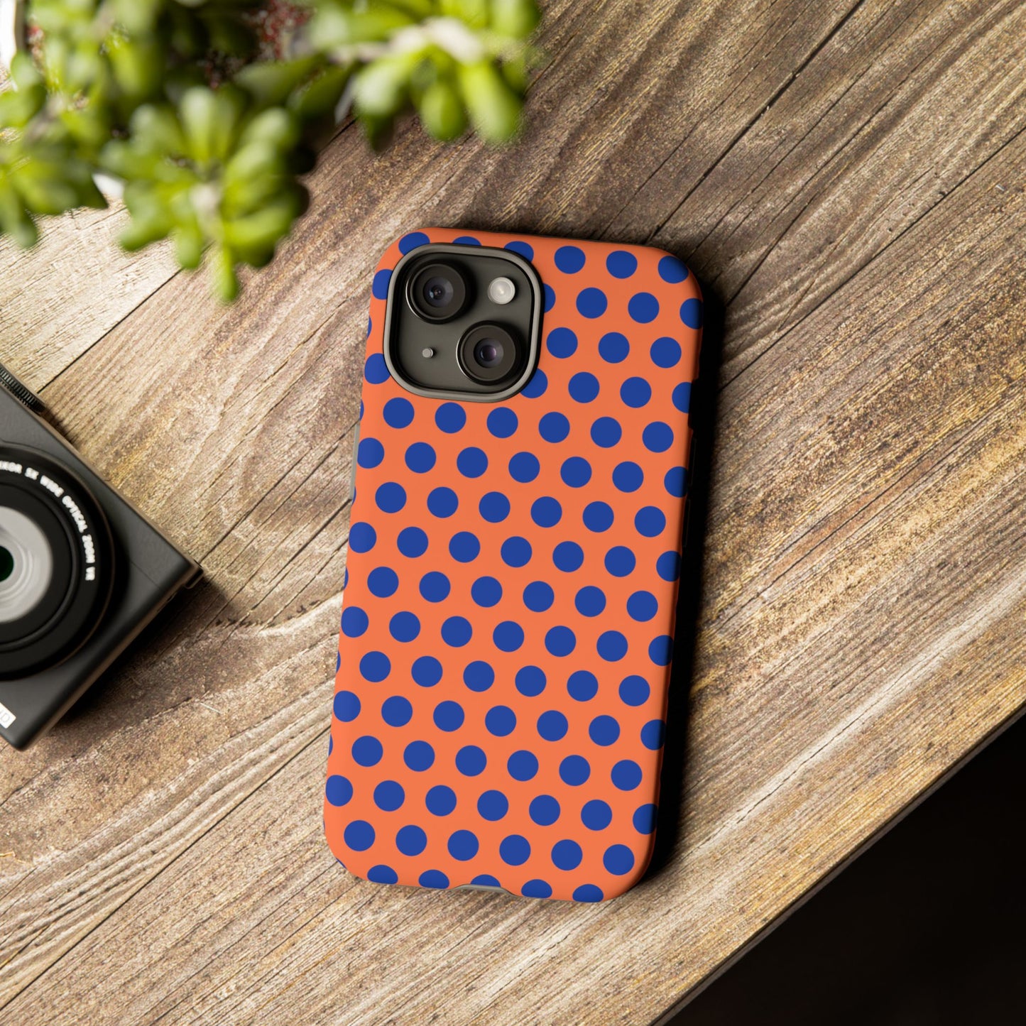 Orange Blue Polkadot Phone Case Cover