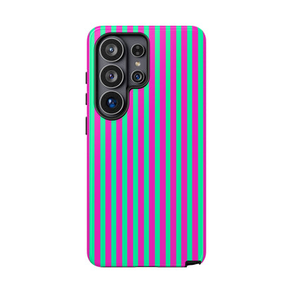 Green Pink Striped Phone Case Cover
