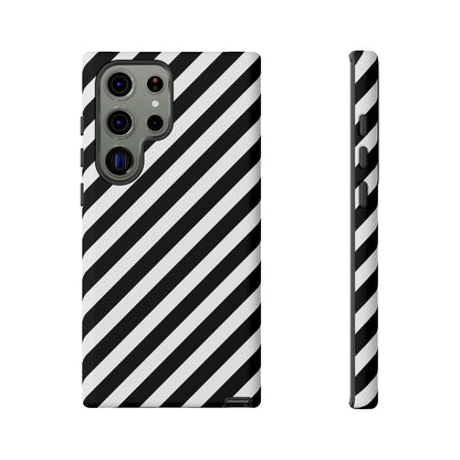 Black White Diagonal Phone Case Cover, Protective Sleek Cell Phone Case, Modern Smartphone, Stylish