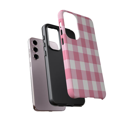 Pink Gingham Cute Phone Case Cover, for Fashion Lovers, Gift for Her, Stylish Tech Accessory, Perfect for Birthdays & Holidays