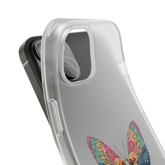 Butterfly Art Phone Case — Colorful Vintage Mandala Butterfly Flexible Phone Cover