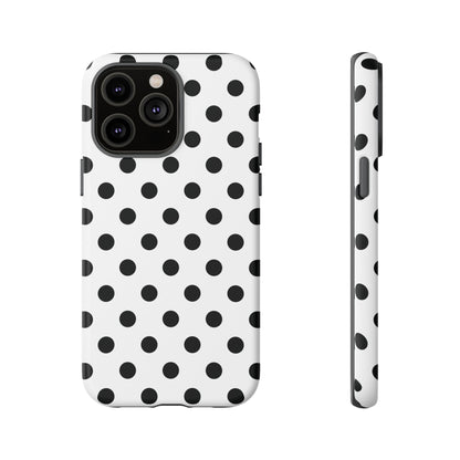 Black White Polka Dot Phone Case Cover  iPhone, Samsung Galaxy S25, Google Pixel 7