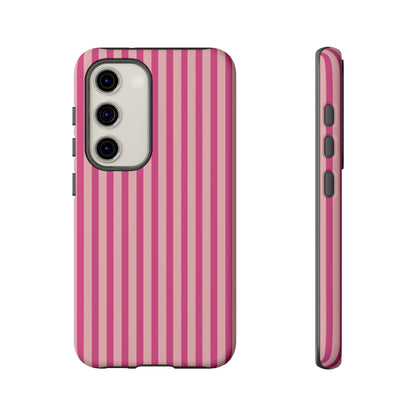 Pink Stripe Everyday Phone Case Cover, Protective Smartphone Cover, Trendy Accessories