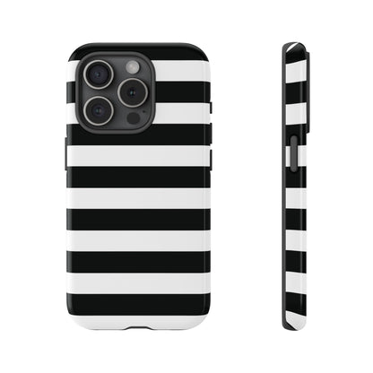 Black White Stripe  Phone Case for iPhone, Samsung S, Google Pixel Phones