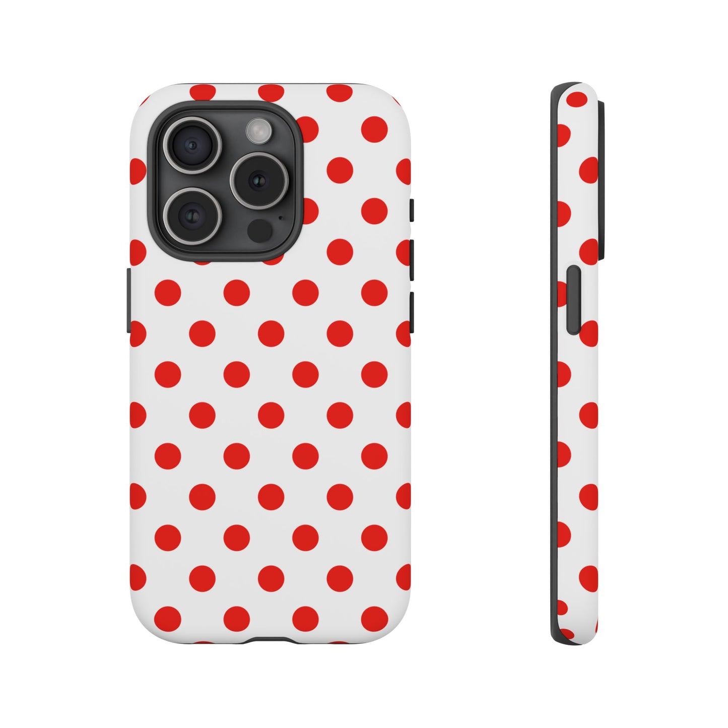 Red White Polka Dot Phone Case Cover for iPhone, Samsung, and Google Phones