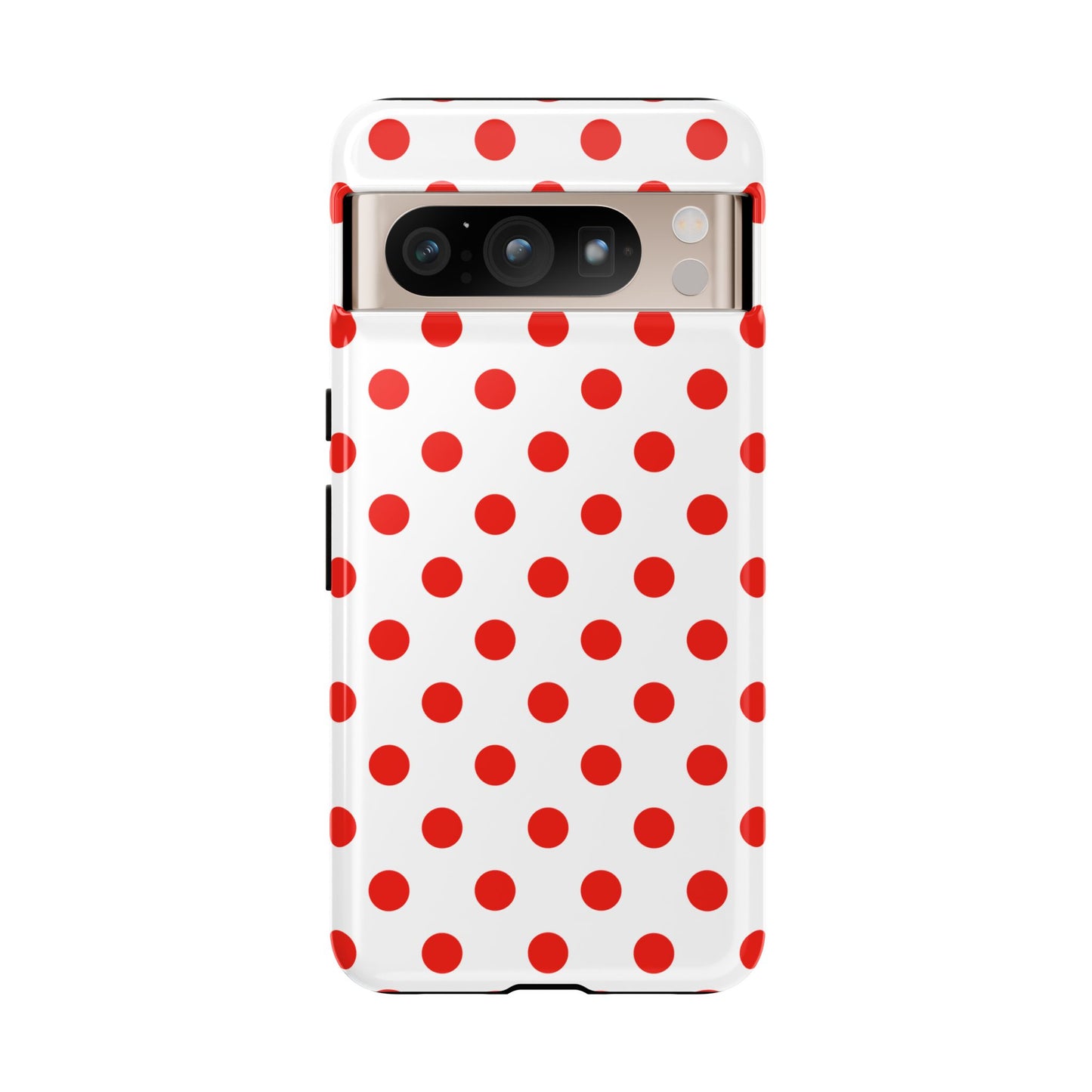Red White Polka Dot Phone Case Cover for iPhone, Samsung, and Google Phones
