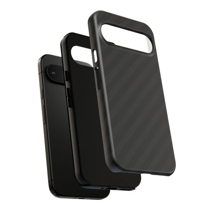 Phone Case, Black Diagonal Pattern Tough Gloss Finish Protective Cover, iPhone, Samsung, Google Pixel, Unique Geometric Design, Gift