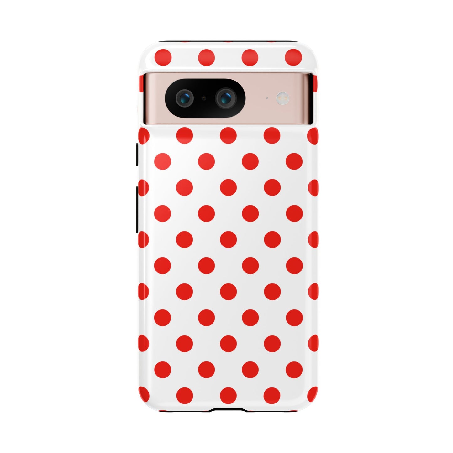 Red White Polka Dot Phone Case Cover for iPhone, Samsung, and Google Phones