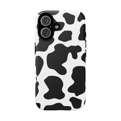 Black Cow Print Phone Case Cover for  iPhone, Samsung, Google Phones