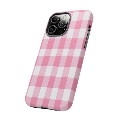 Pink Gingham Cute Phone Case Cover, for Fashion Lovers, Gift for Her, Stylish Tech Accessory, Perfect for Birthdays & Holidays