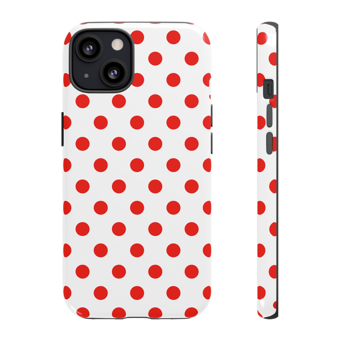 Red White Polka Dot Phone Case Cover for iPhone, Samsung, and Google Phones