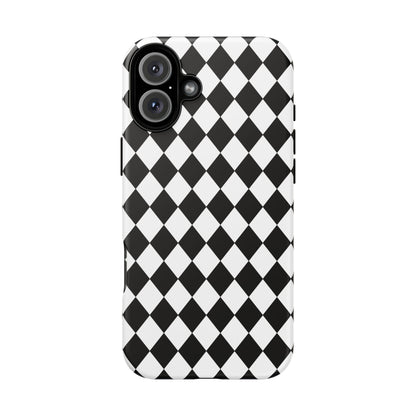 White and Black Dimond Tough phone Case Cover | iPhone | Google | Samsung