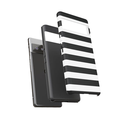 Black White Stripe  Phone Case for iPhone, Samsung S, Google Pixel Phones