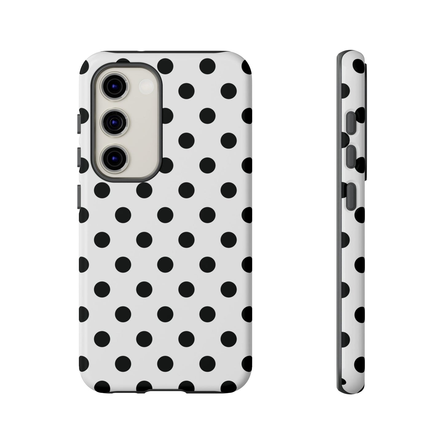 Black White Polka Dot Phone Case Cover  iPhone, Samsung Galaxy S25, Google Pixel 7