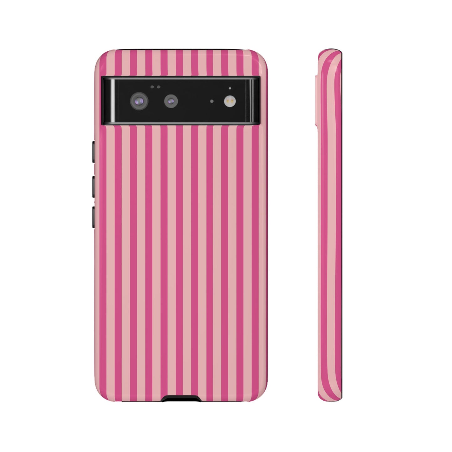 Pink Stripe Everyday Phone Case Cover, Protective Smartphone Cover, Trendy Accessories