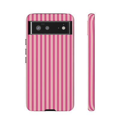 Pink Stripe Everyday Phone Case Cover, Protective Smartphone Cover, Trendy Accessories