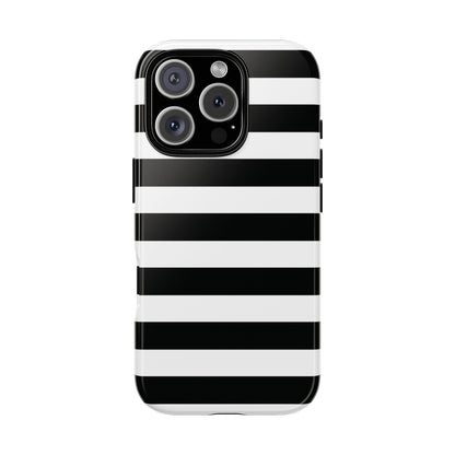 Black White Stripe  Phone Case for iPhone, Samsung S, Google Pixel Phones