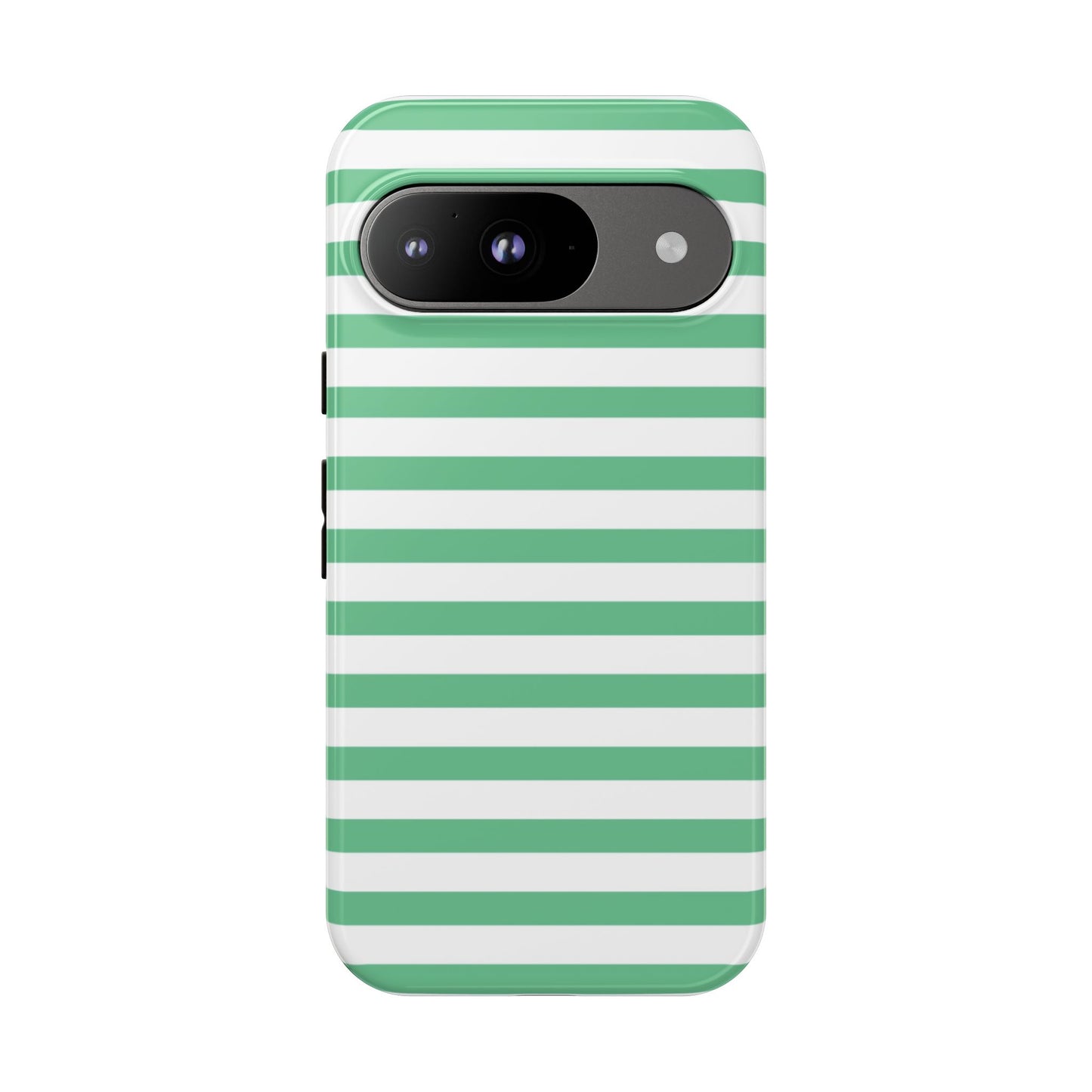 Mint Green Striped Phone Case | Horizontal Candy Stripe iPhone Cover