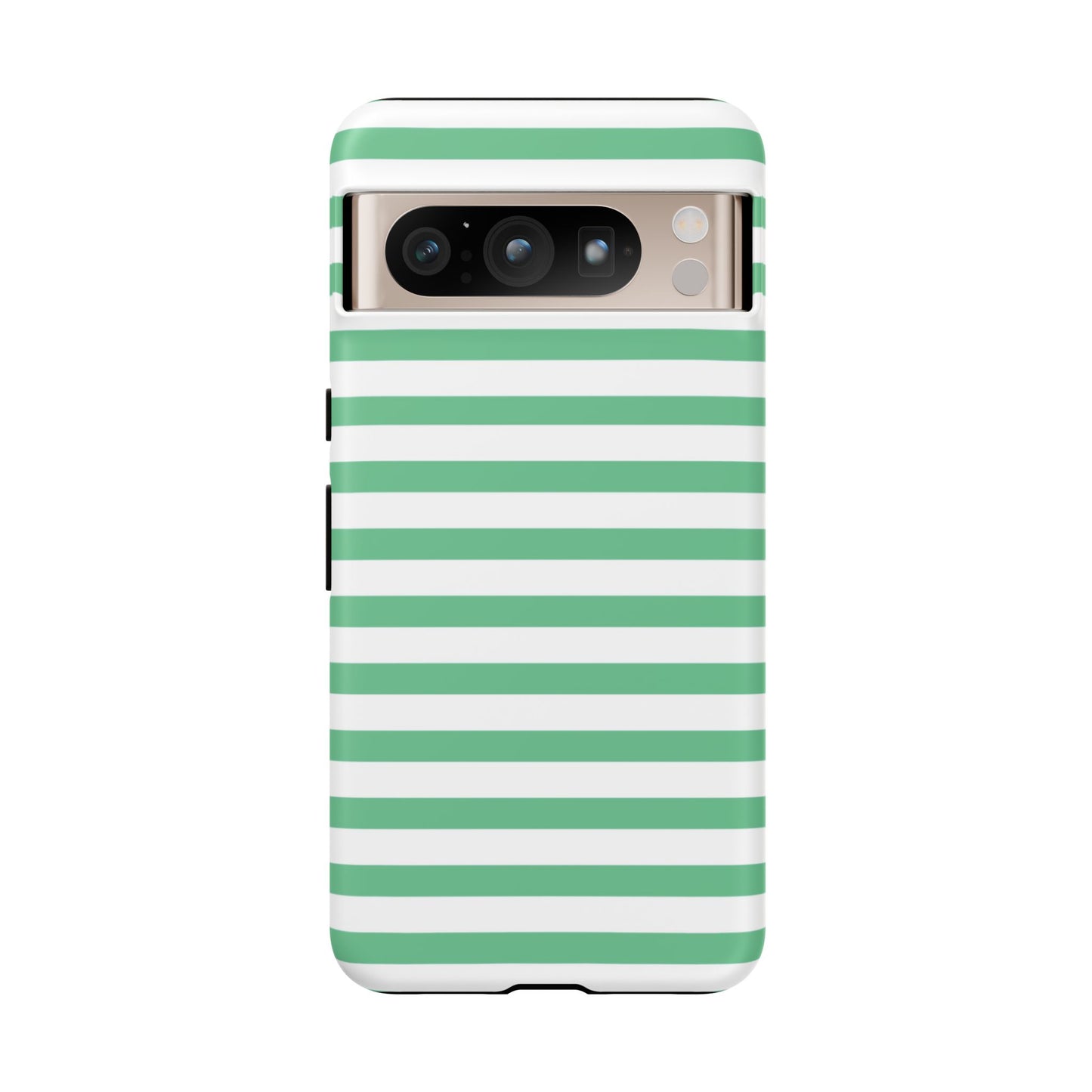 Mint Green Striped Phone Case | Horizontal Candy Stripe iPhone Cover