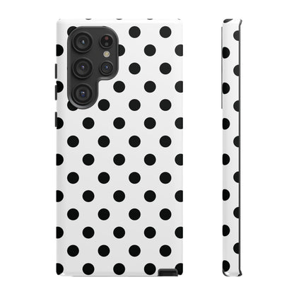 Black White Polka Dot Phone Case Cover  iPhone, Samsung Galaxy S25, Google Pixel 7