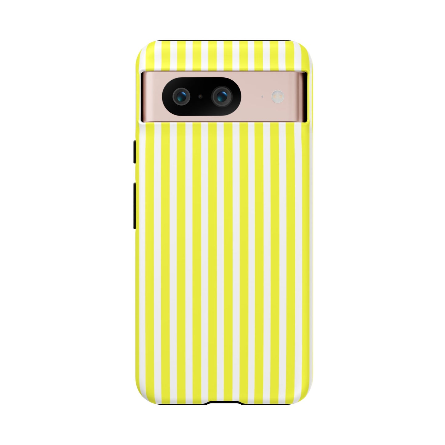 Phone Case Cover, Banana Yellow and White Striped Tough Case for iPhone Samsung Google, Protective Cellphone Cover, Hard Shell Phone
