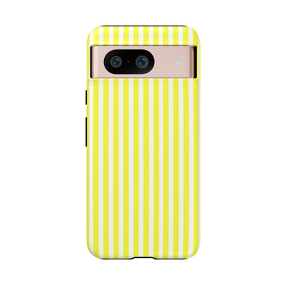 Phone Case Cover, Banana Yellow and White Striped Tough Case for iPhone Samsung Google, Protective Cellphone Cover, Hard Shell Phone