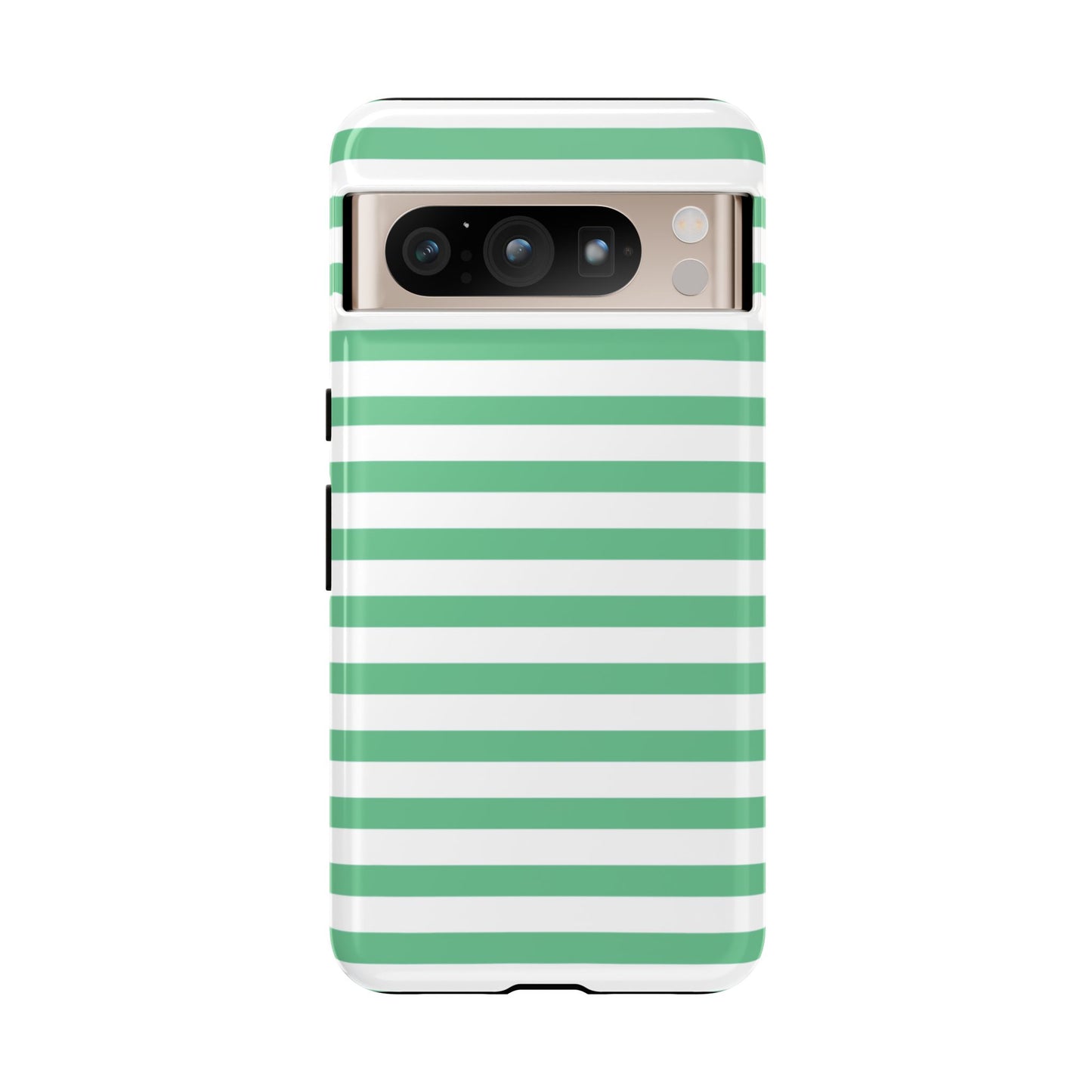 Mint Green Striped Phone Case | Horizontal Candy Stripe iPhone Cover