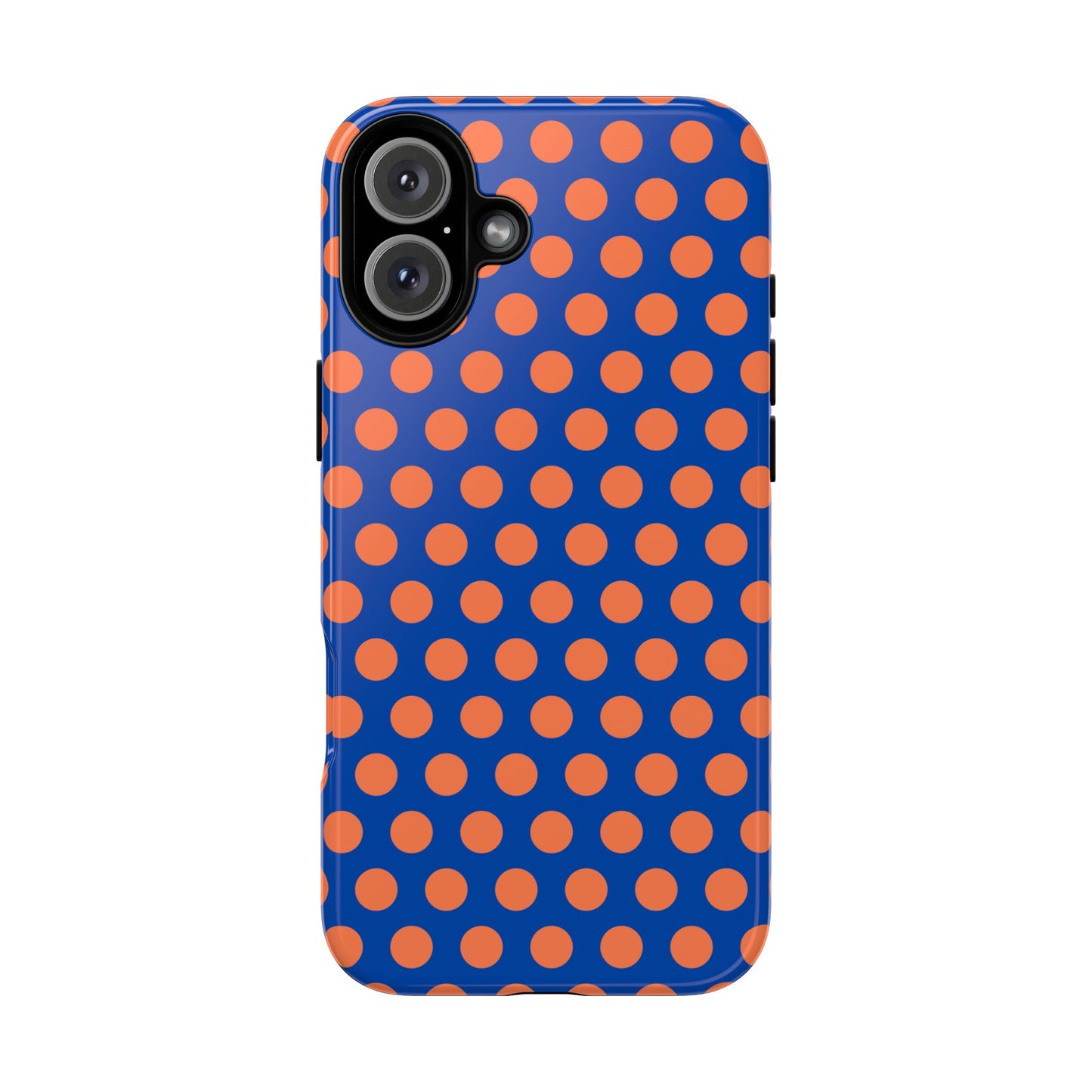 Blue & Coral Polka Dot Phone Case for iPhone, Samsung S, Google Pixel Phones
