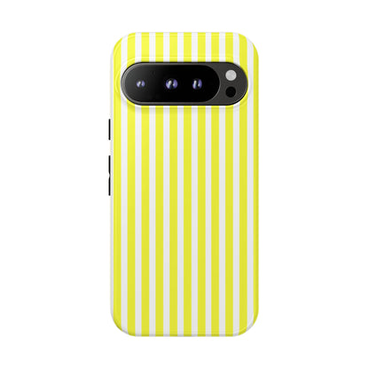 Phone Case Cover, Banana Yellow and White Striped Tough Case for iPhone Samsung Google, Protective Cellphone Cover, Hard Shell Phone