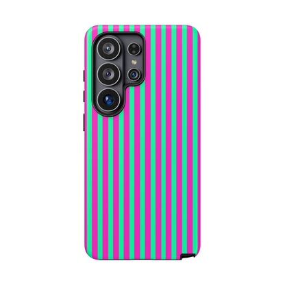 Green Pink Striped Phone Case Cover