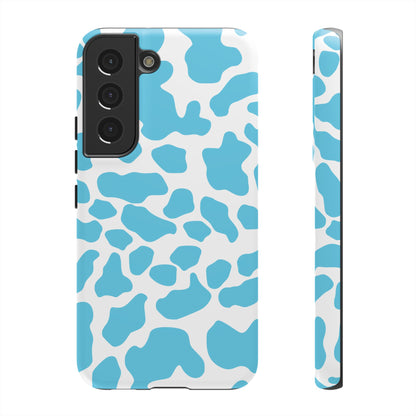 Blue White Cow Print Phone Case Cover