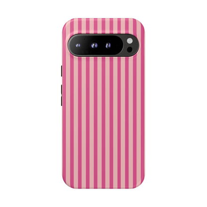 Pink Stripe Everyday Phone Case Cover, Protective Smartphone Cover, Trendy Accessories